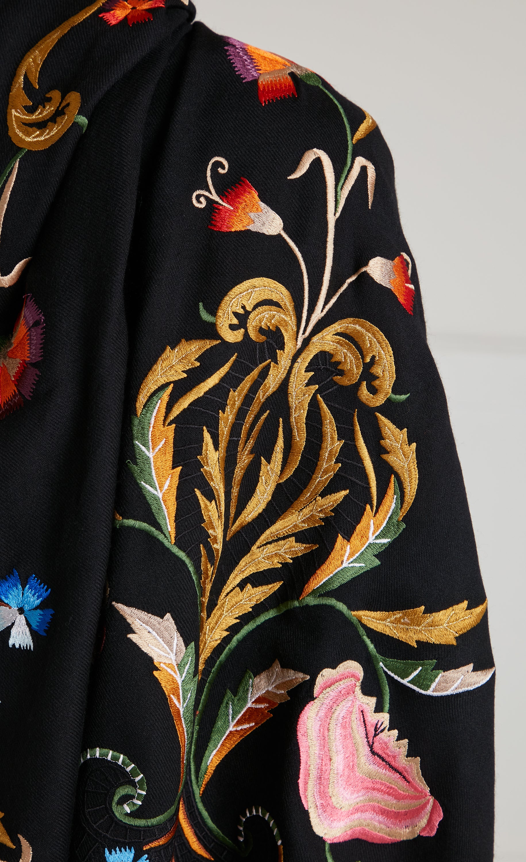 Toledo Embroidered Scarf - Black Mix - Image 12