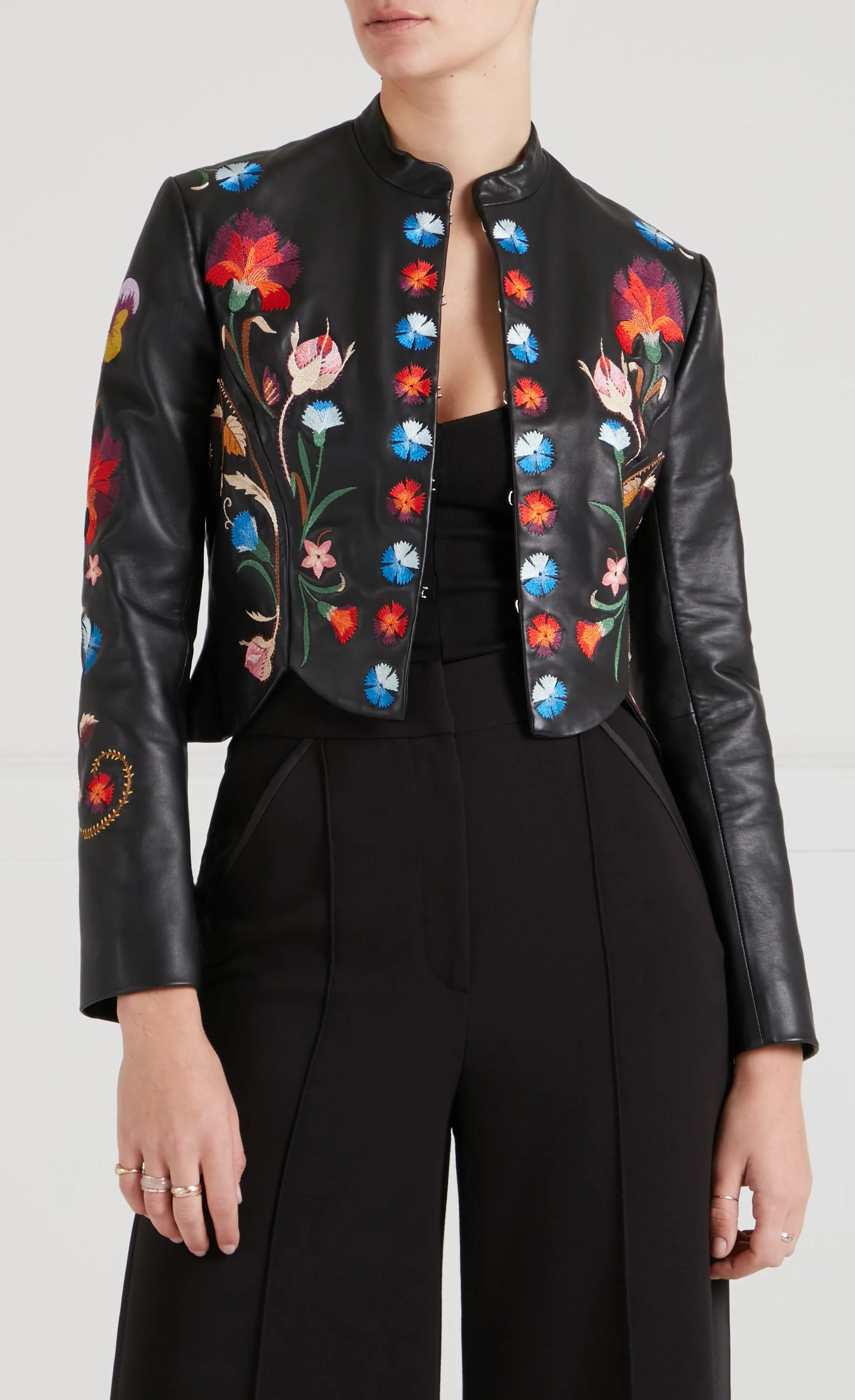 Toledo Fitted Leather Jacket - Black - Image 2