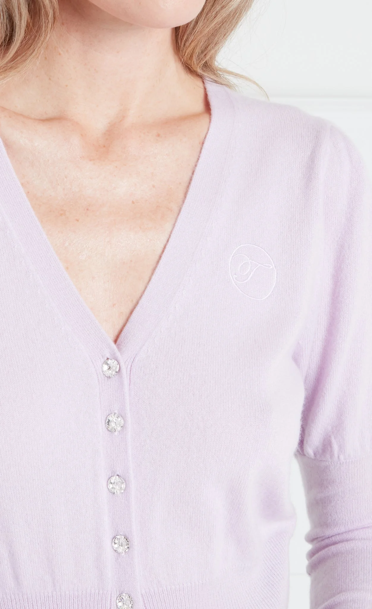 Tonal T-Logo Cardigan - Pink - Image 4