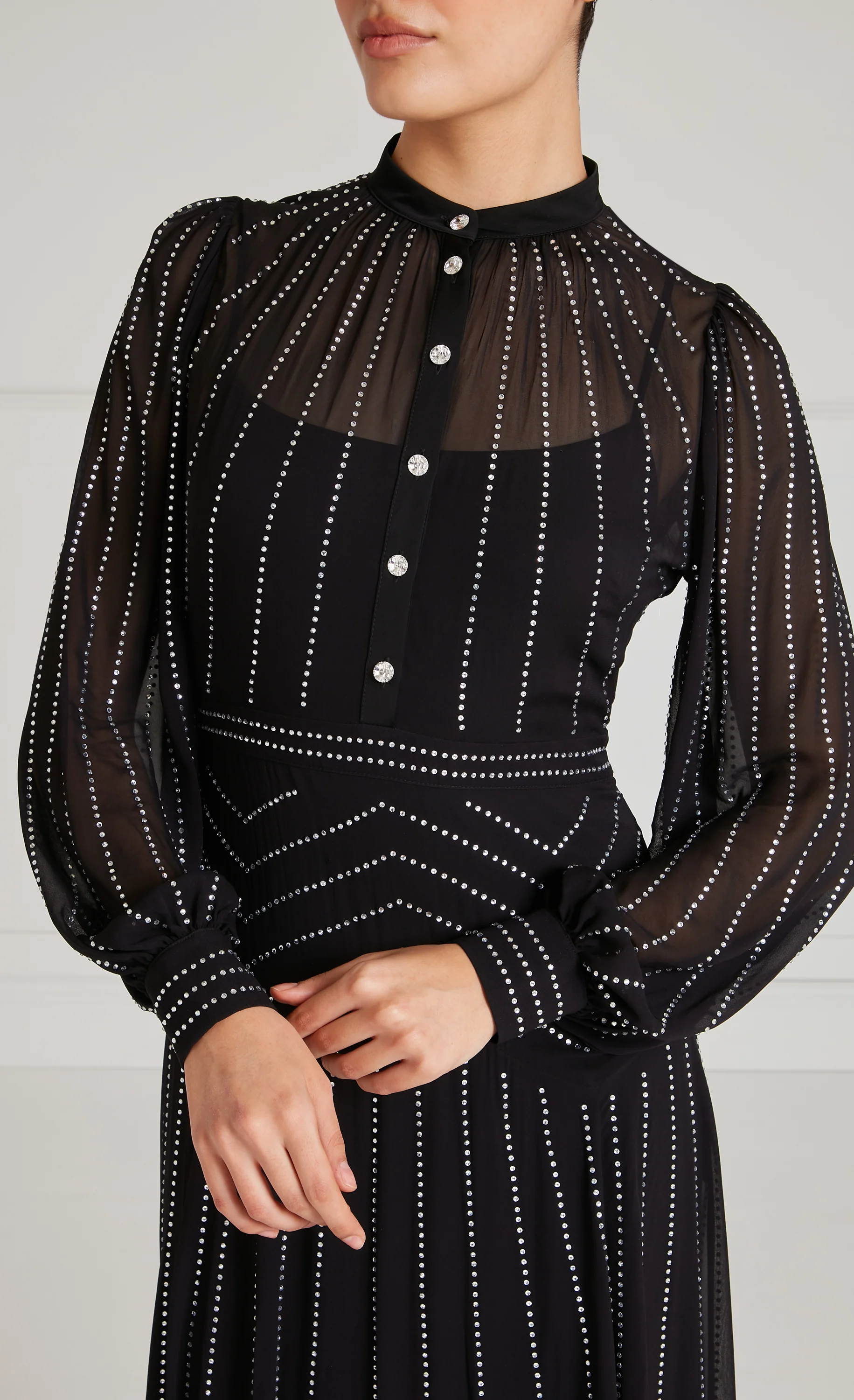 Villanelle Full-Length Dress- Black - Image 7