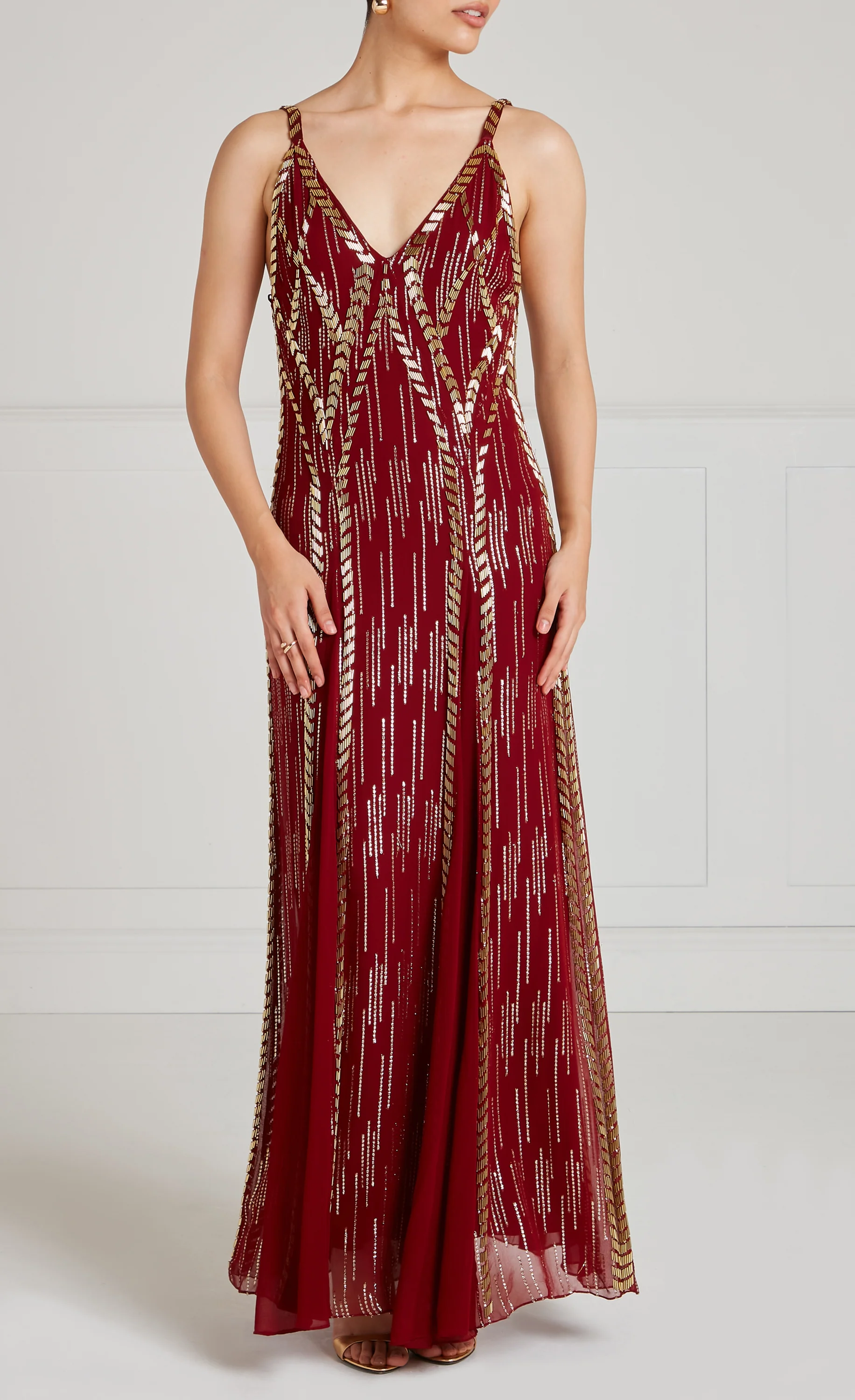 Viola Strappy Dress - Claret - Image 2