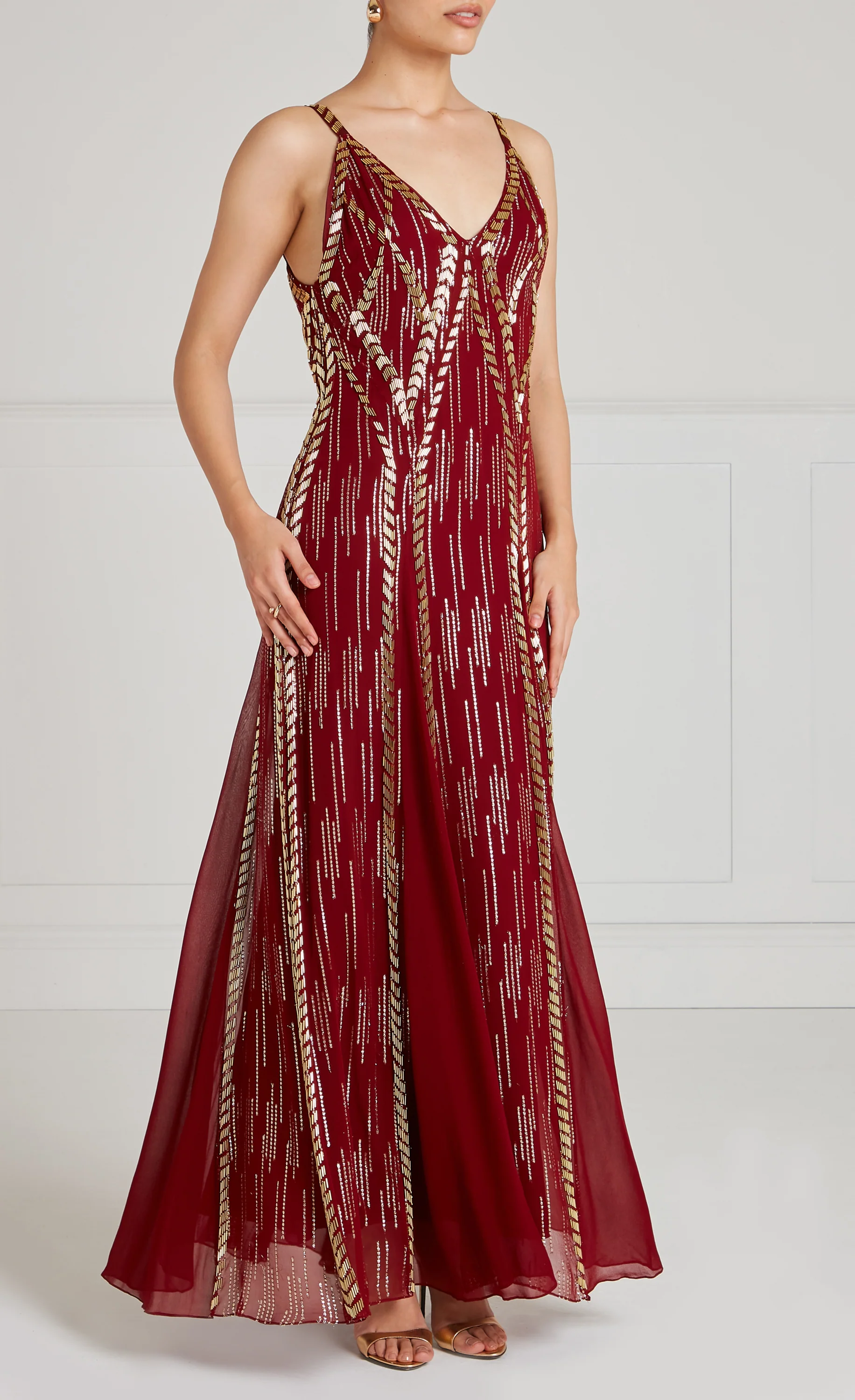 Viola Strappy Dress - Claret - Image 3