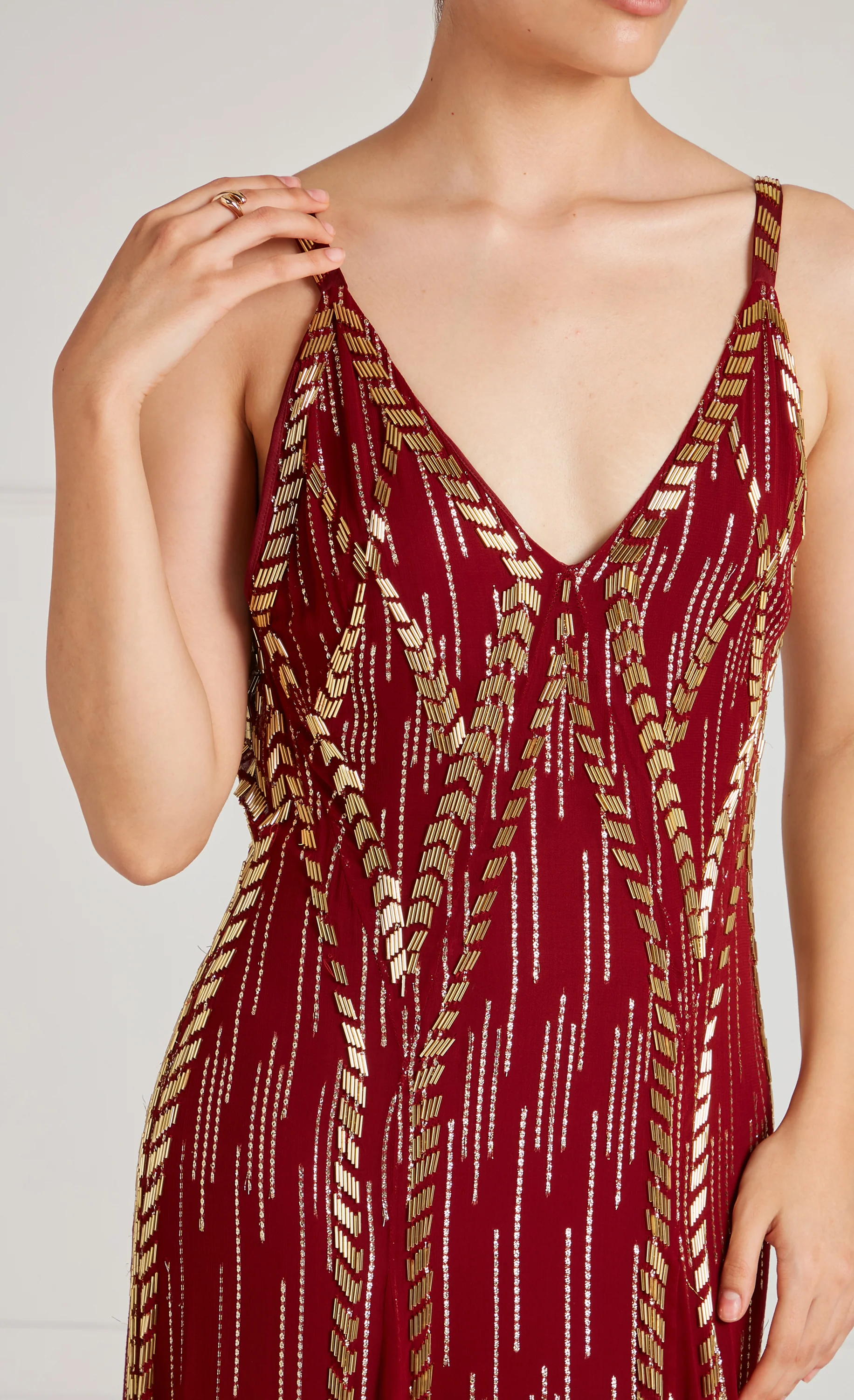 Viola Strappy Dress - Claret - Image 5