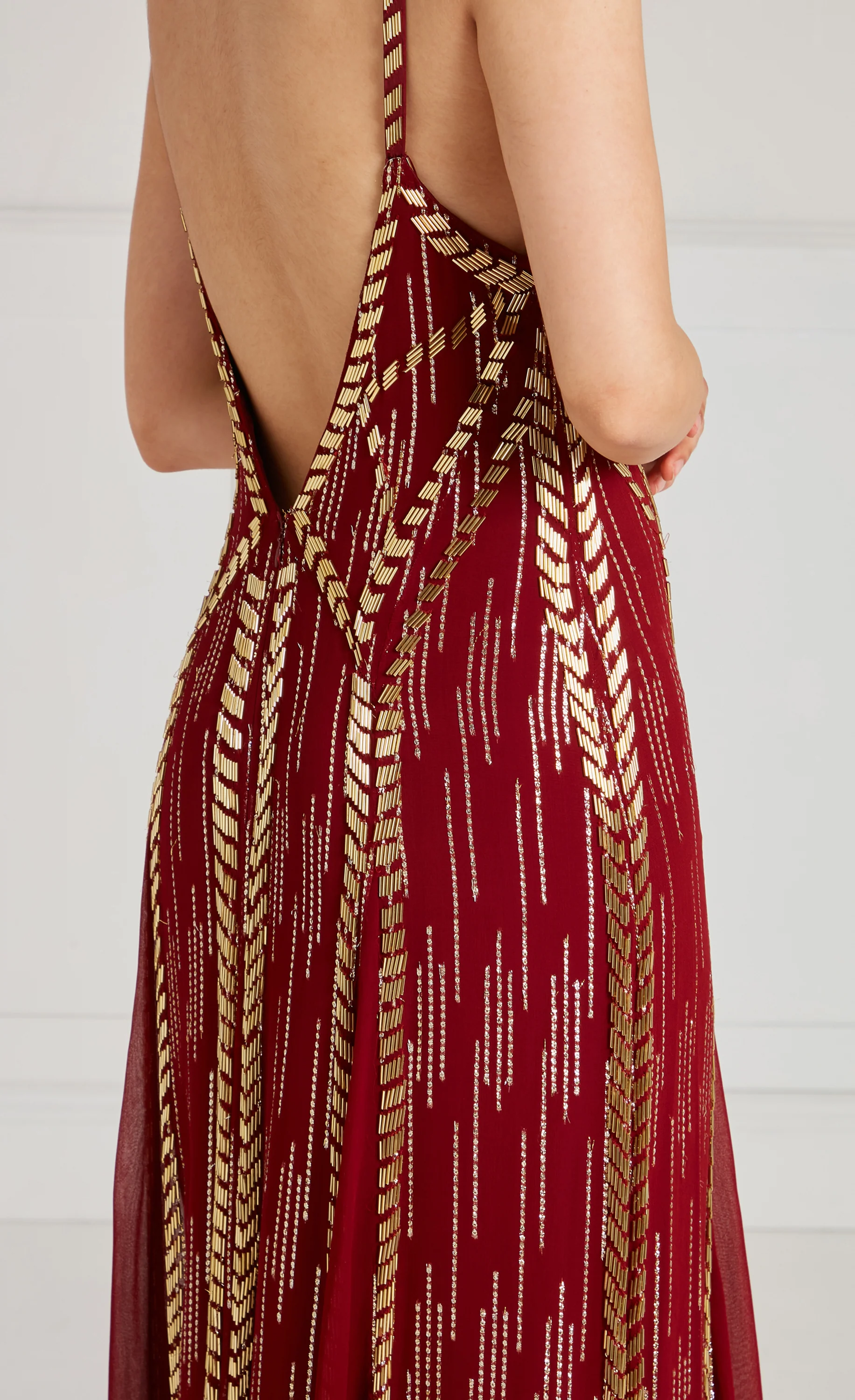 Viola Strappy Dress - Claret - Image 7